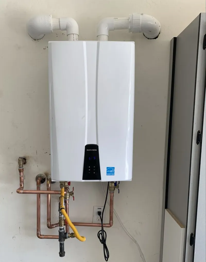 New tankless water heater installation