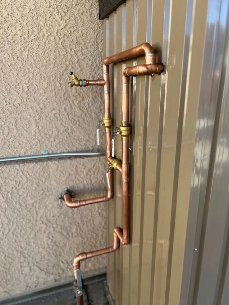 Custom outdoor shower plumbing installation